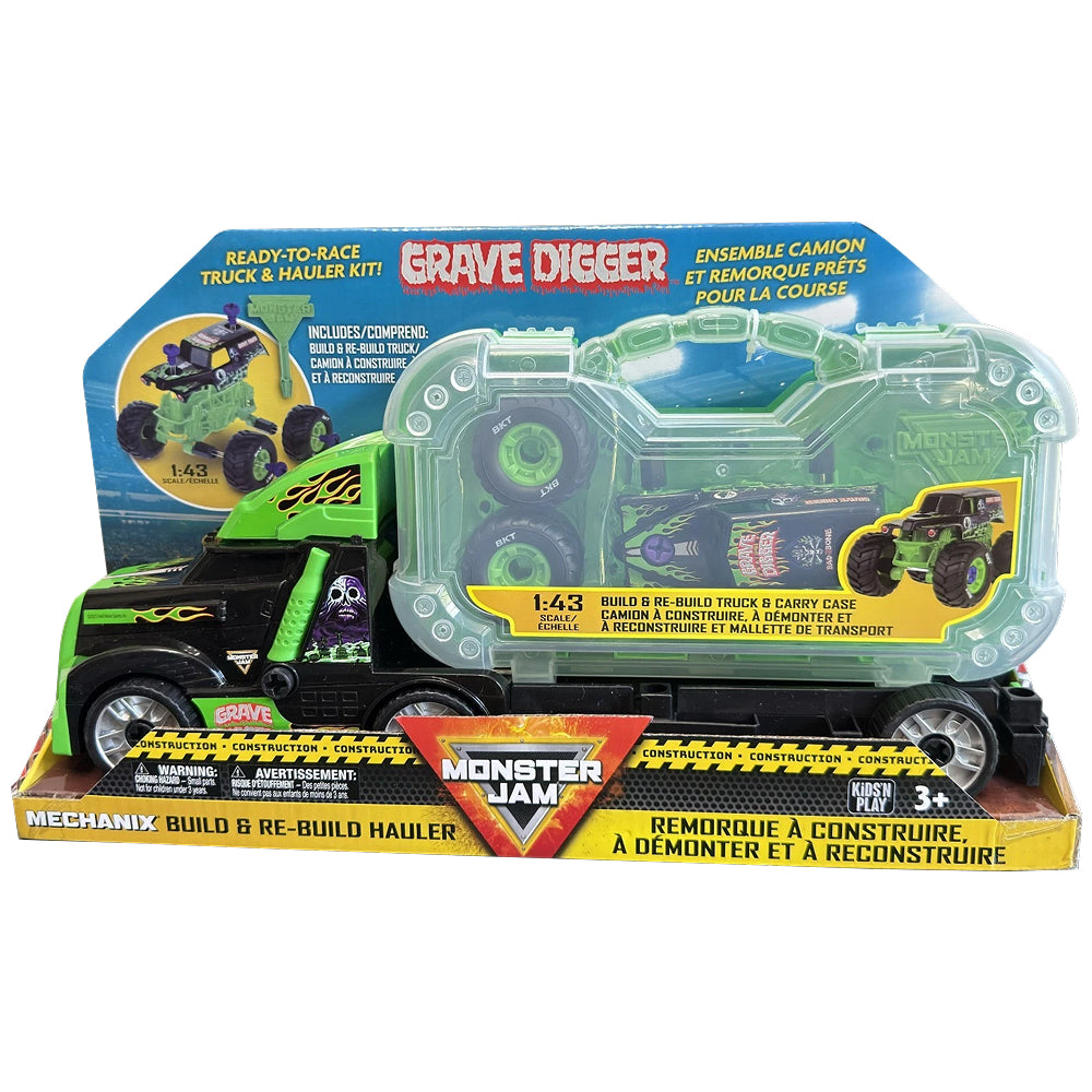 Monster Jam Mechanix Grave Digger Build & Re-Build Hauler
