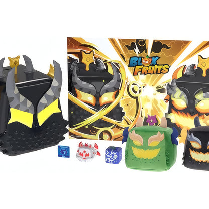 Blox Fruits Ember Dragon Collector Bundle with two dragon plush toys, two minifigures, poster and sculpted coin bank case
