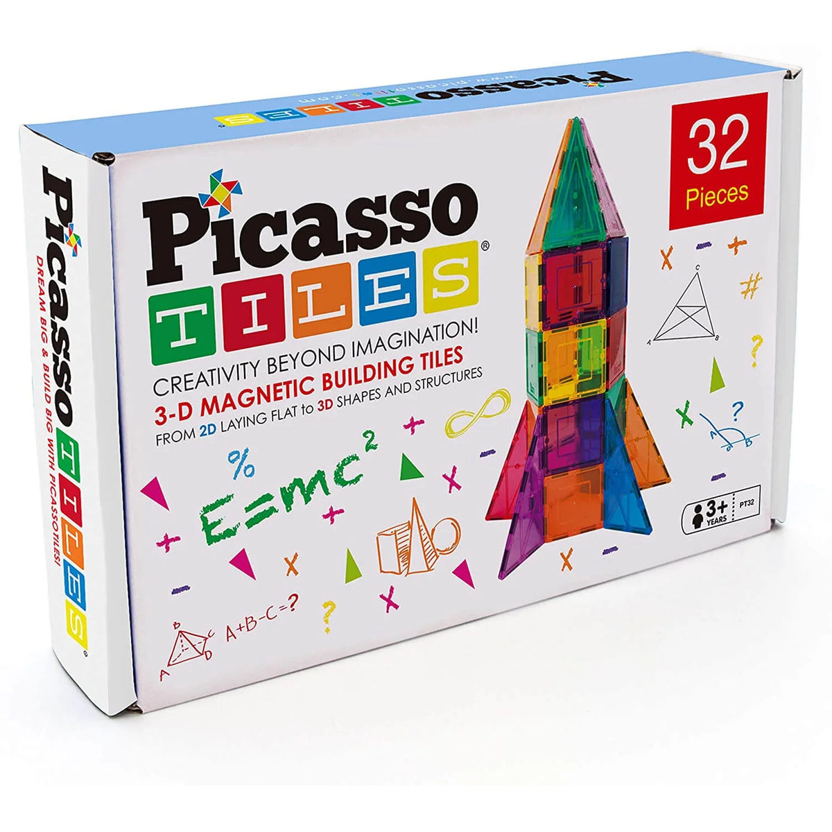 PicassoTiles Rocket Booster Magnetic Building Set 32 Pieces