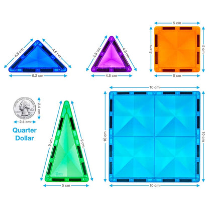 PicassoTiles Mini Diamond Magnetic Building Set 60 Pieces