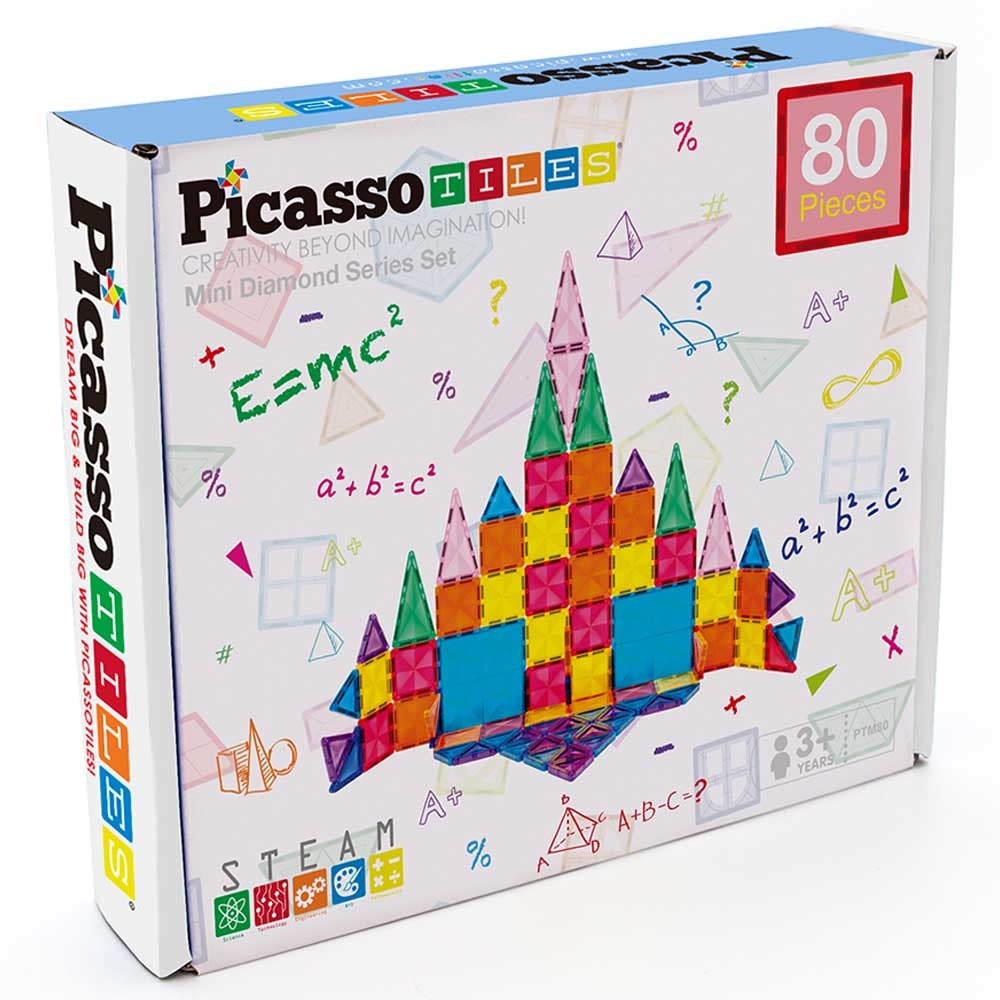 PicassoTiles Mini Diamond Magnetic Building Set 60 Pieces