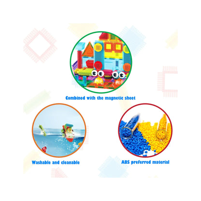 PicassoTiles Magnetic Tiles & Hedgehog Building Set 75 Pieces