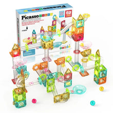 PicassoTiles Mini Diamond Magnetic Marble Run 60-Piece Set