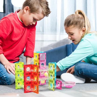 PicassoTiles Mini Diamond Magnetic Marble Run 60-Piece Set