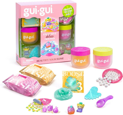 GUI GUI Fruity Glow Deluxe Twin Pack Slime Kit with Scented Slimes & Tools