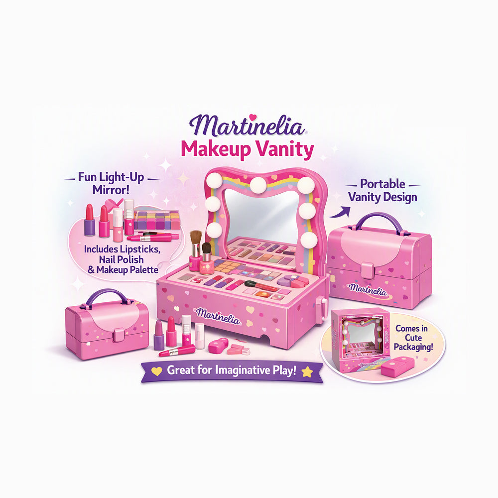 Martinelia Makeup Vanity Beauty Set with Light-Up Mirror
