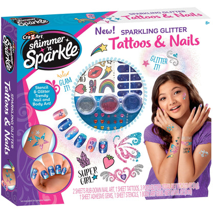 Shimmer N Sparkle Nails & Body Tattoos Glitter Art Set