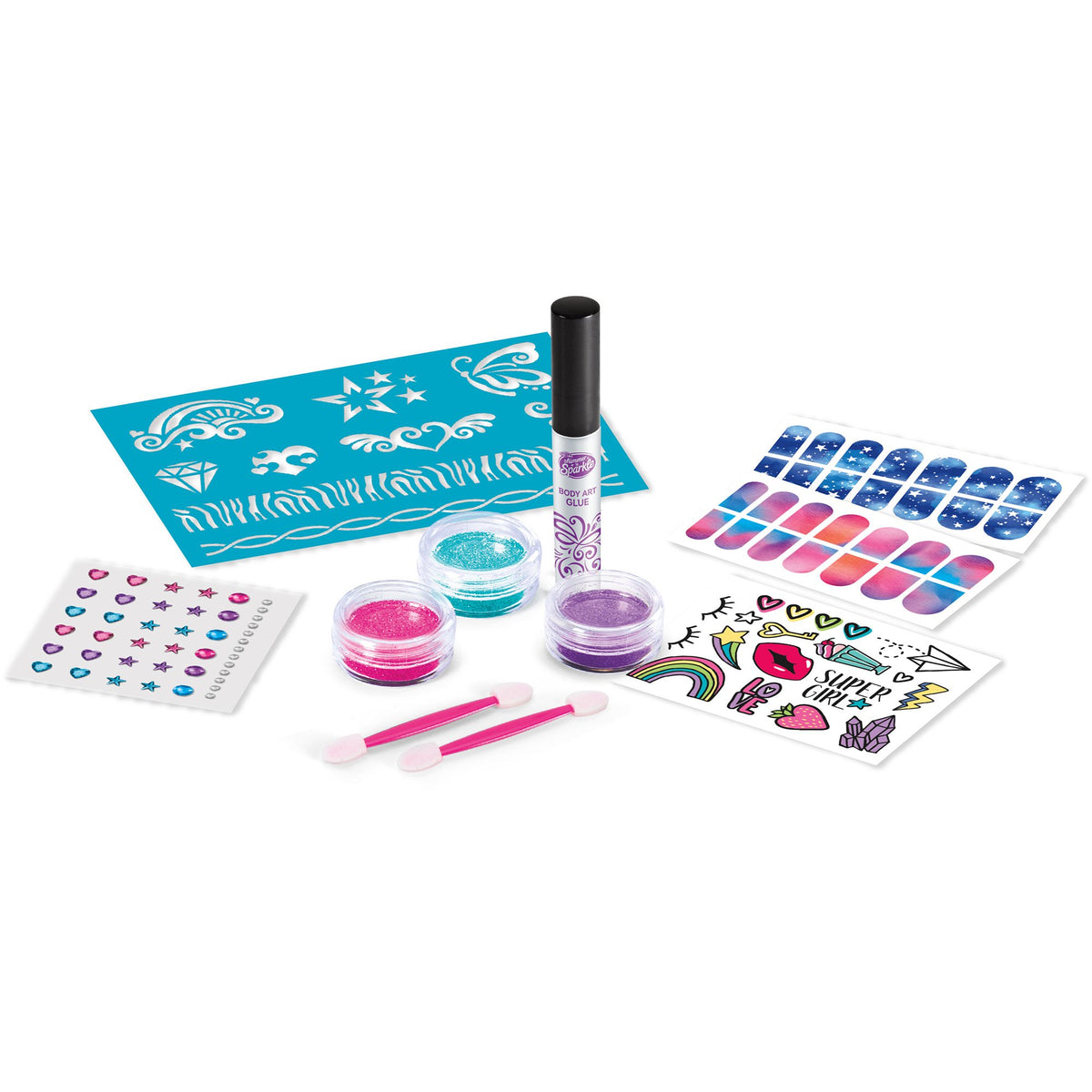 Shimmer N Sparkle Nails & Body Tattoos Glitter Art Set