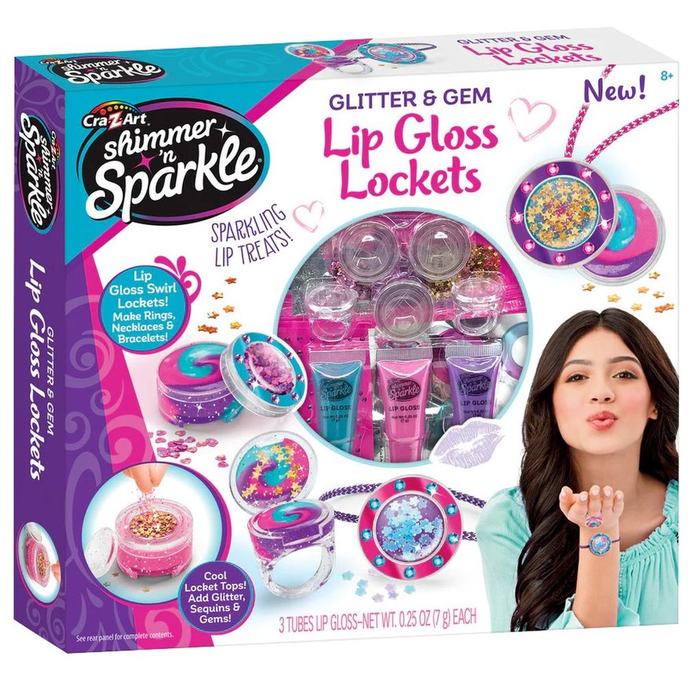 Shimmer N Sparkle Glitter & Gem Lip Gloss Lockets