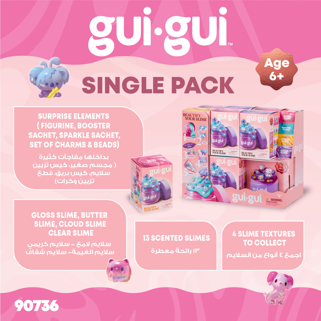 Gui Gui Slime Single Pack DIY Customizable Slime Kit for Kids Age 6+