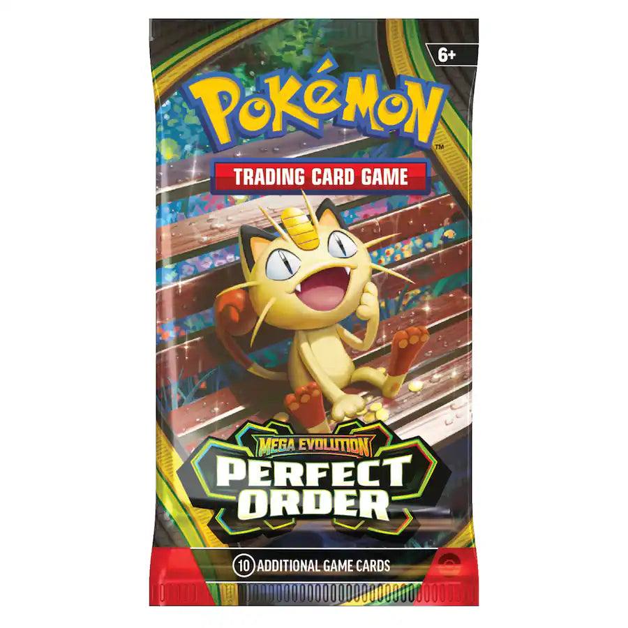 Pokémon trading card game pack with a cartoon character on a colorful background