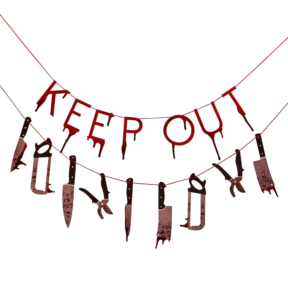 Keep Out And Weapons Halloween Butning Banner 1.5Meters-2Pcs