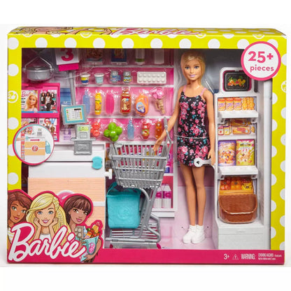 Barbie Doll with Supermarket & 25+ Accessories