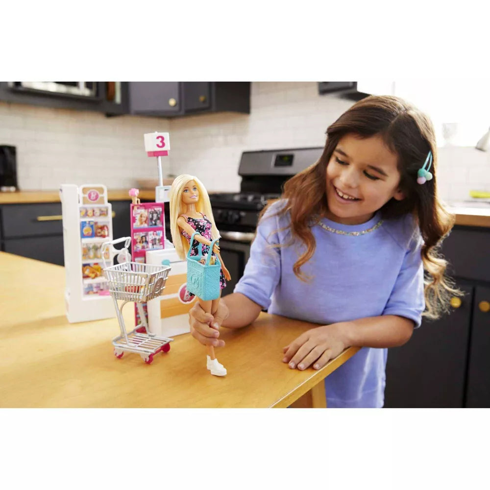 Barbie Doll with Supermarket & 25+ Accessories