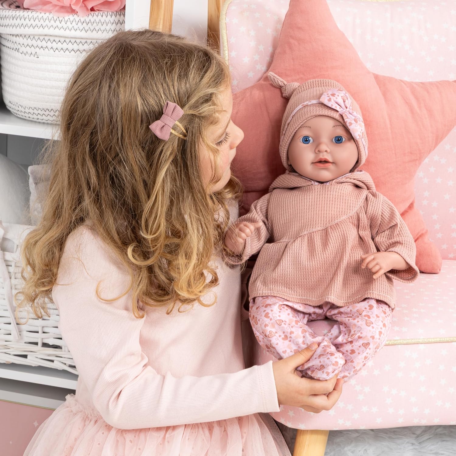 Bayer Baby Doll Reborn 38Cm With Blanket & Pillow