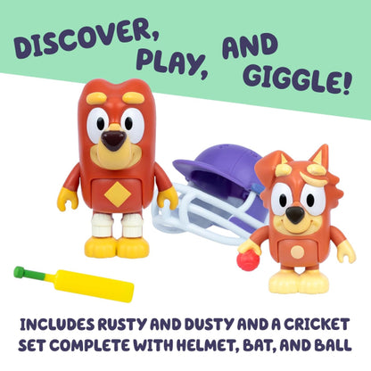 Bluey Cricket Figure 2-Pack Rusty & Dusty with Accessories