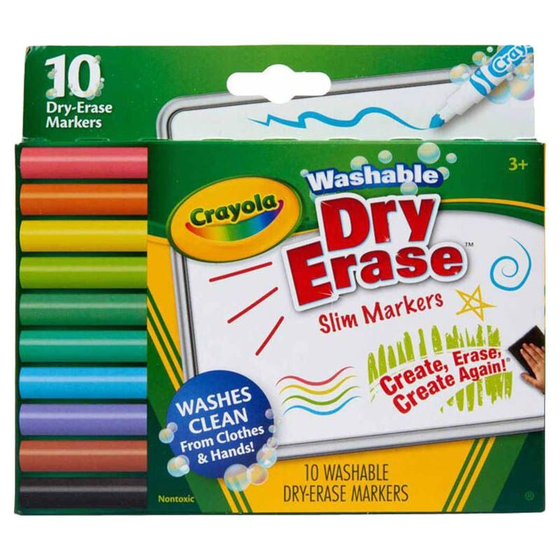 CRAYOLA 10CT WASHABLE DRY ERASE MARKERS