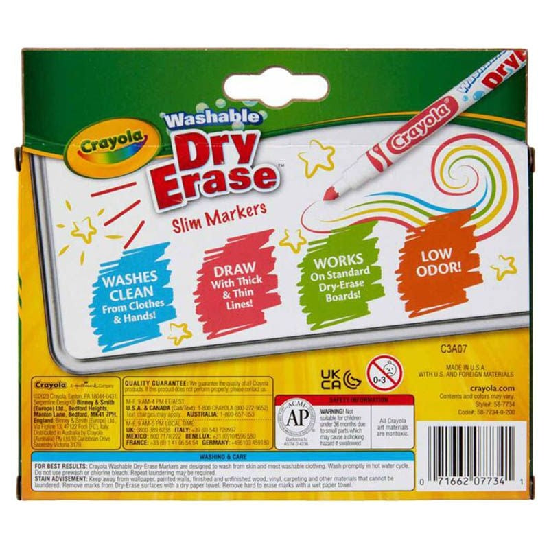 CRAYOLA 10CT WASHABLE DRY ERASE MARKERS