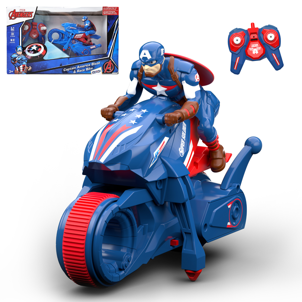 Marvel - Captain America Blaze & Race Remote Control Bike