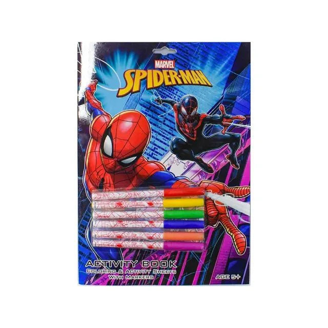A6 Size -Marvel Spiderman Activity Book with Markers and stickers