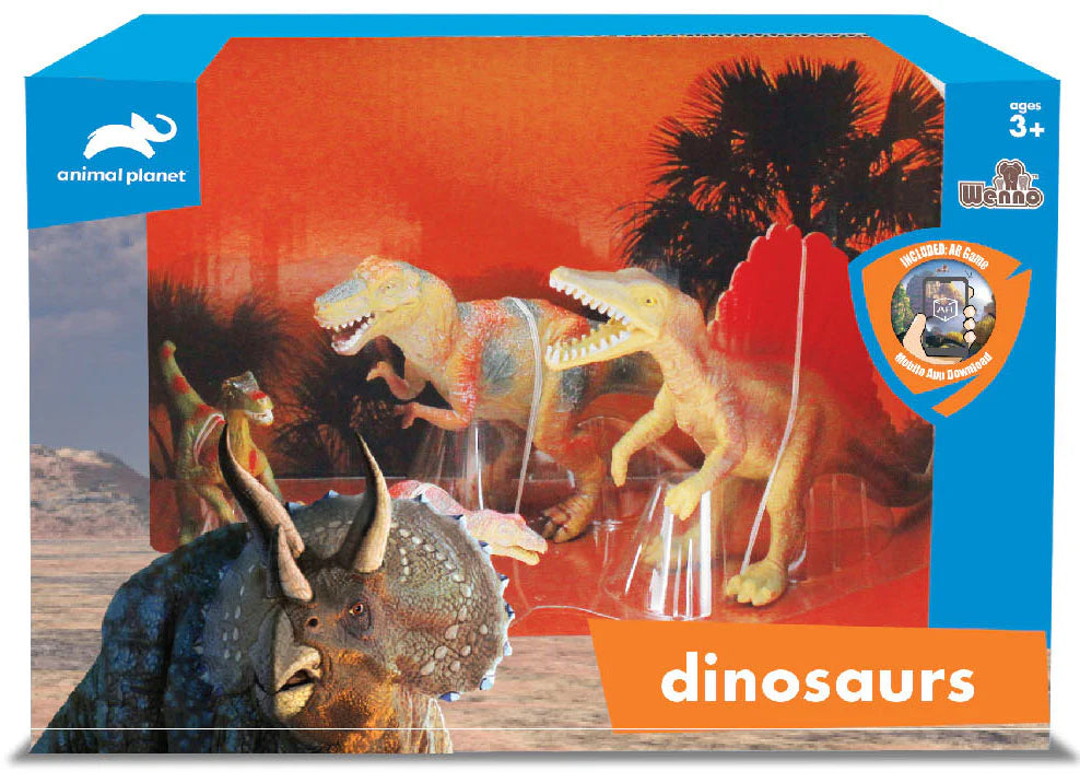 4 pcs Dinosaur in open touch box