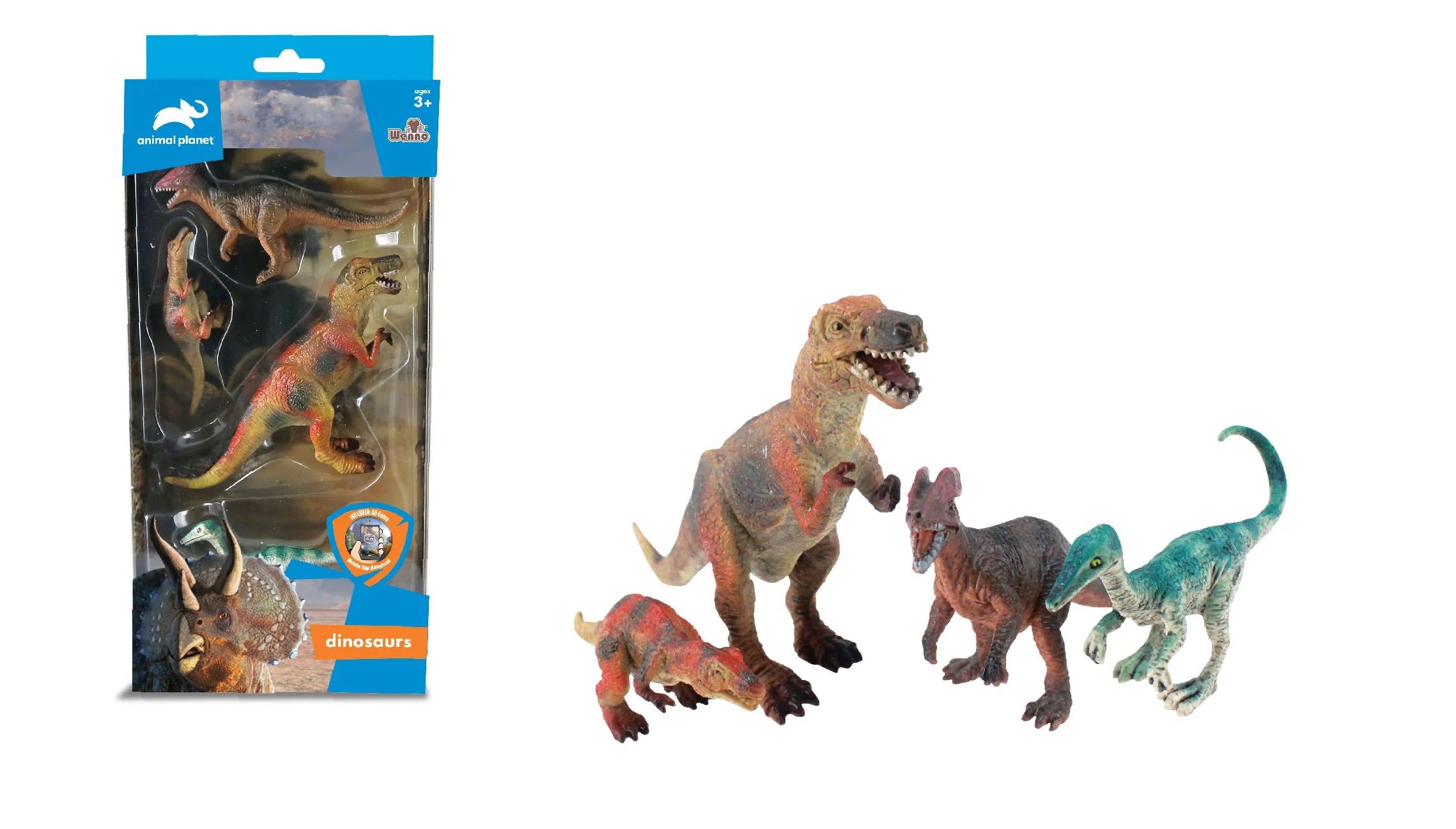 4 pcs dinosaur in window box