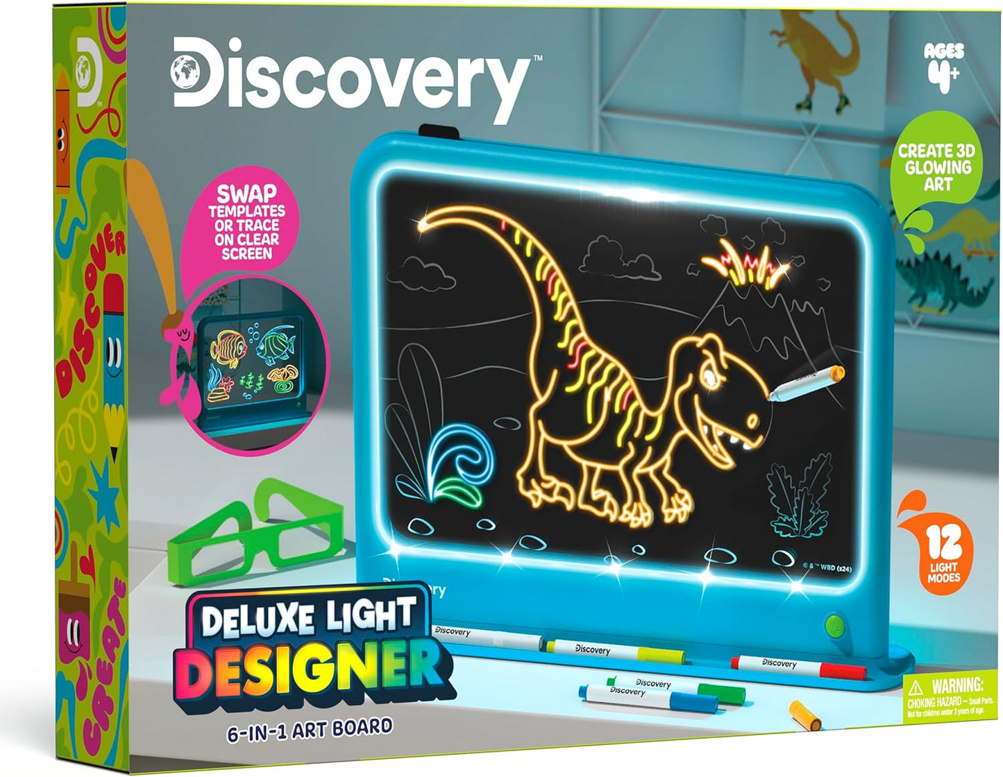 Discovery Light Designer Board 6 in 1 LED Drawing Art Kit with 3D Glasses