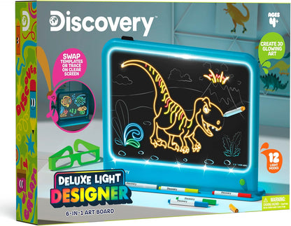 Discovery Light Designer Board 6 in 1 LED Drawing Art Kit with 3D Glasses