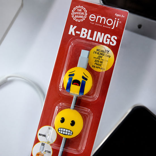 Emoji K-Bling Cable Protectors 3 Pack – Emoji Cable Accessories for Chargers and Headphones