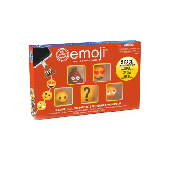 Emoji K-Blings Cable Protectors 5 Pack – Emoji Cable Accessories for Chargers and Headphones
