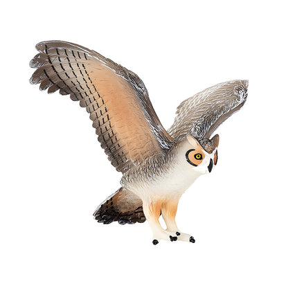 MOJO Wildlife Great Horned Owl Figure – Hand-Painted Owl Model 11cm