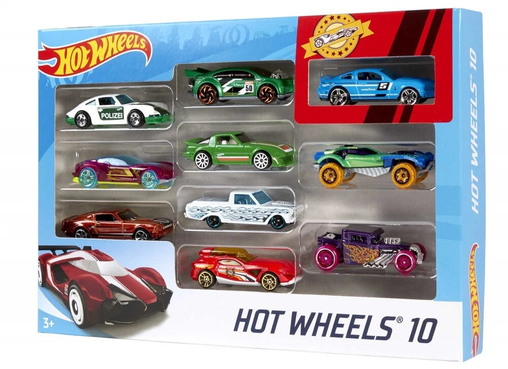 Hot Wheels Basic Cars 10-Pack Assortment 1:64 Die-Cast Vehicles