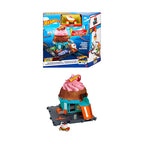 Hot Wheels City Downtown Ice Cream Shop Playset with Vehicle