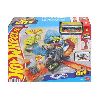 Hot Wheels City Nemesis Gorilla Garage Attack Playset with Vehicle
