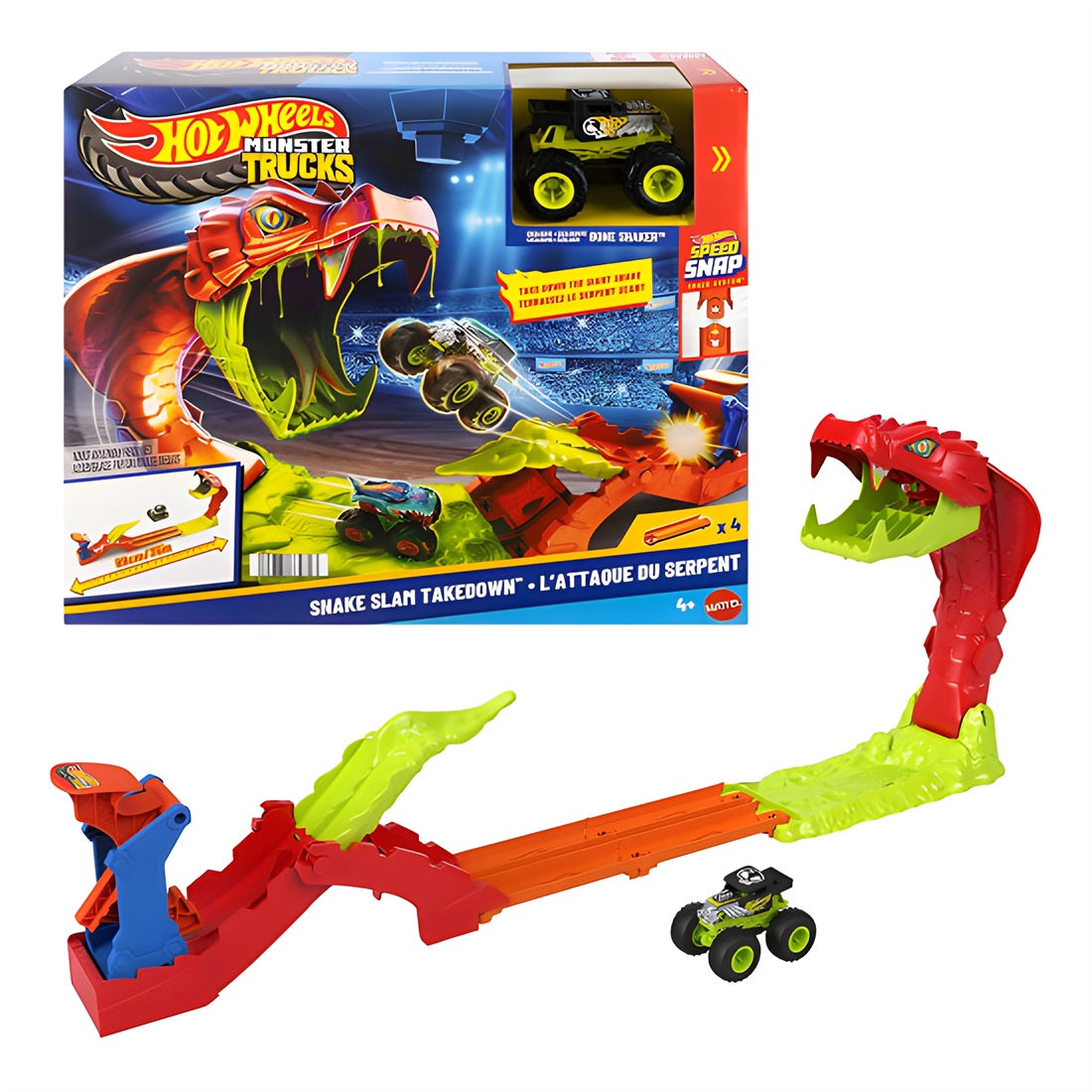 Hot Wheels Monster Trucks Snake Slam Takedown Playset