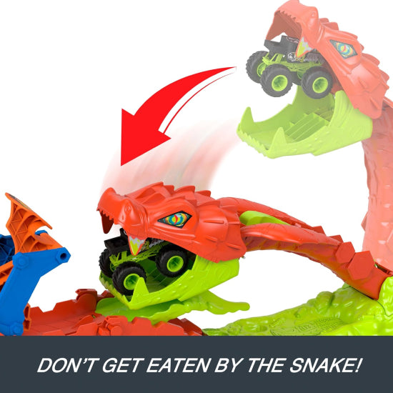 Hot Wheels Monster Trucks Snake Slam Takedown Playset with Bone Shaker