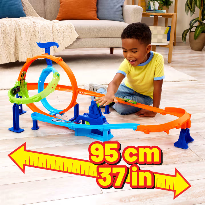 Hot Wheels Stunt Tracks Double Loop Smash Rapid Launch Cyclone Set