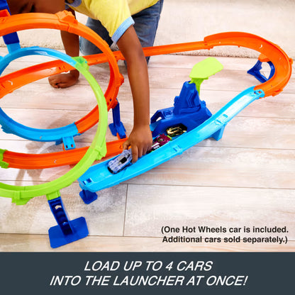Hot Wheels Stunt Tracks Double Loop Smash Rapid Launch Cyclone Set