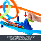 Hot Wheels Stunt Tracks Double Loop Smash Rapid Launch Cyclone Set