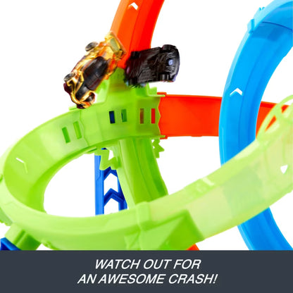 Hot Wheels Stunt Tracks Double Loop Smash Rapid Launch Cyclone Set