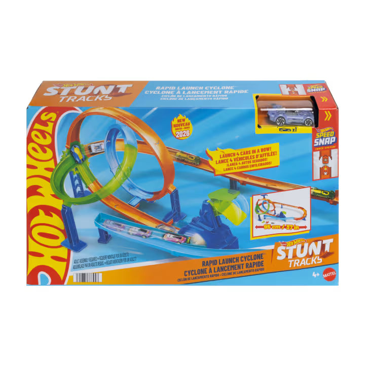 Hot Wheels Stunt Tracks Double Loop Smash Rapid Launch Cyclone Set