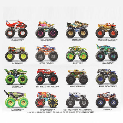Hot Wheels Monster Trucks 1:64 Scale Die-Cast Vehicle Assortment