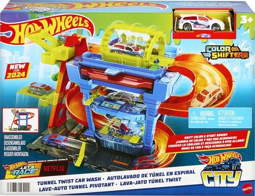 Hot Wheels City Tunnel Twist Car Wash Color Shifters Playset