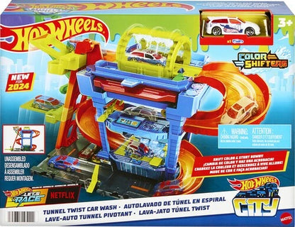 Hot Wheels City Tunnel Twist Car Wash Color Shifters Playset