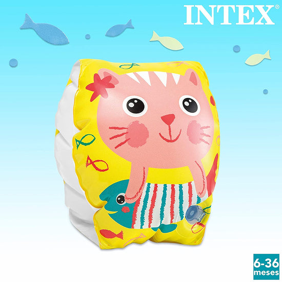 Intex Happy Kitten Armbands – Inflatable Swim Armbands for Babies 0–2 Years