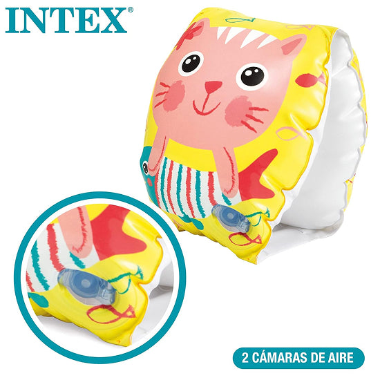 Intex Happy Kitten Armbands – Inflatable Swim Armbands for Babies 0–2 Years
