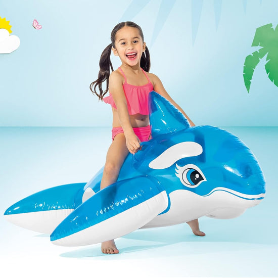 Intex Lil' Whale Ride-On – Inflatable Whale Pool Float for Kids Age 3+