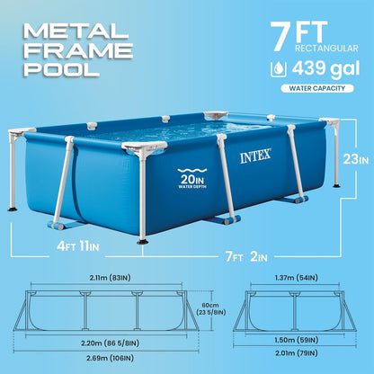 Intex Rectangular Frame Pool 2.2 x 1.5 x 0.6m