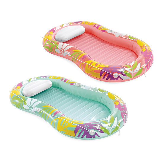 Intex Tropical Oasis Lounger Inflatable Pool Float with Cup Holder