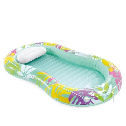 Intex Tropical Oasis Lounger Inflatable Pool Float with Cup Holder